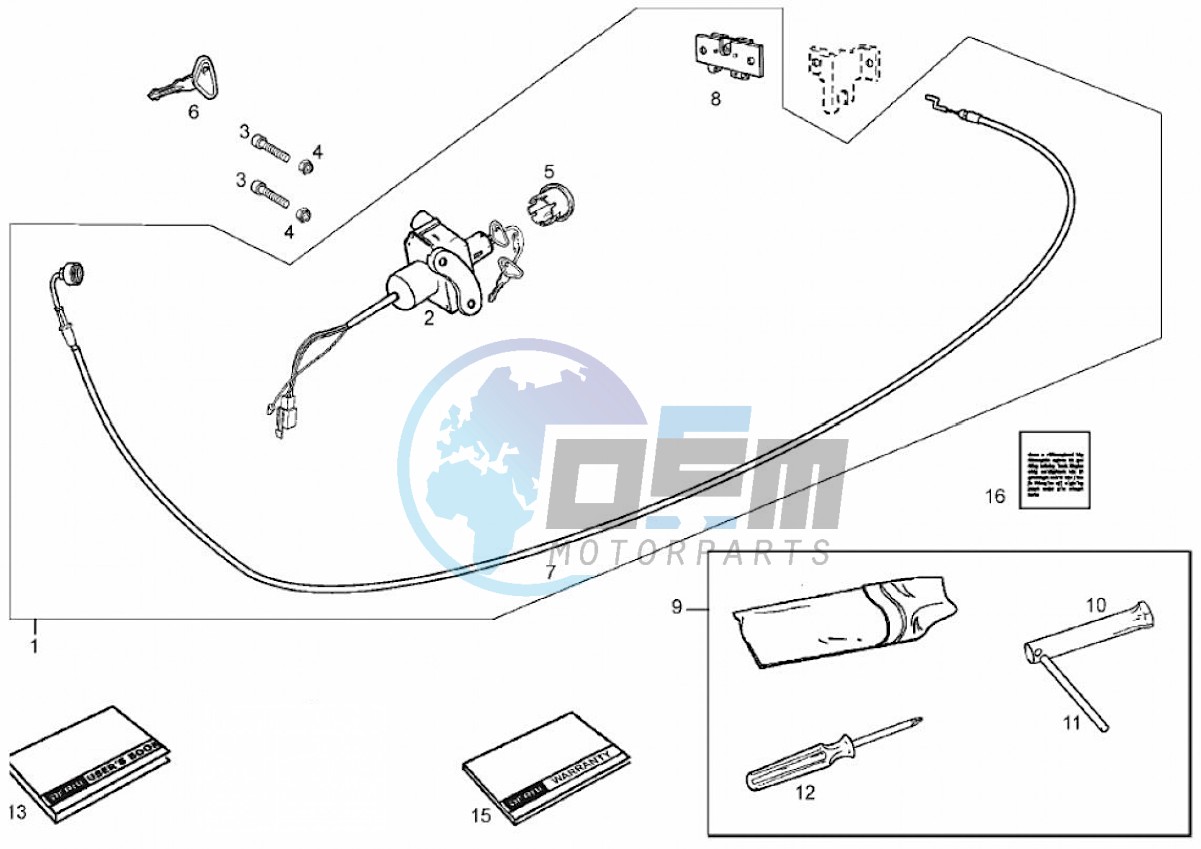 Lock hardware kit (Positions)