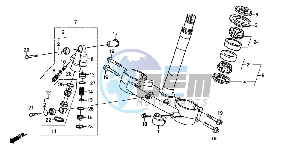 STEERING STEM (CRF250R8)/ STEERING DAMPER