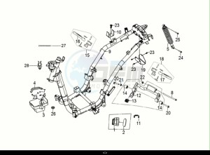 SYMPHONY 50 (XF05W1-EU) (E5) (M1) drawing FRAME BODY - ENGINE MOUNT