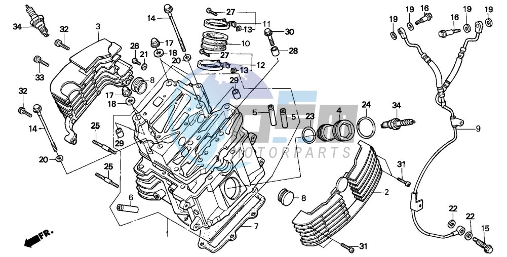 CYLINDER HEAD (FRONT) (VT1100CS/CT)