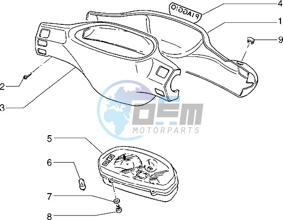 Speedometers Kms. - handlebar cover