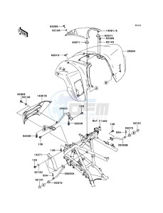 KFX700 KSV700A9F EU drawing Front Fender(s)