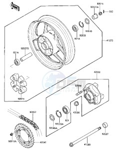 ZX 600 A [NINJA 600] (A3) [NINJA 600] drawing REAR WHEEL_HUB_CHAIN