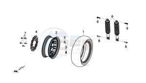 JOYMAX 125 I ABS drawing REAR WHEEL / REAR SUSPENSION