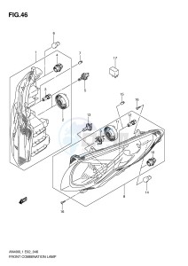 AN400 (E2) Burgman drawing FRONT COMBINATION LAMP (AN400L1 E2)