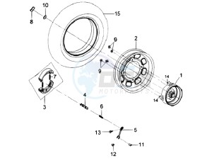 MIO 100 E3 drawing REAR WHEEL / CENTRAL STAND