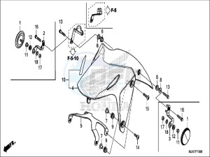 CB500FAH CB500F ED drawing FRONT FENDER