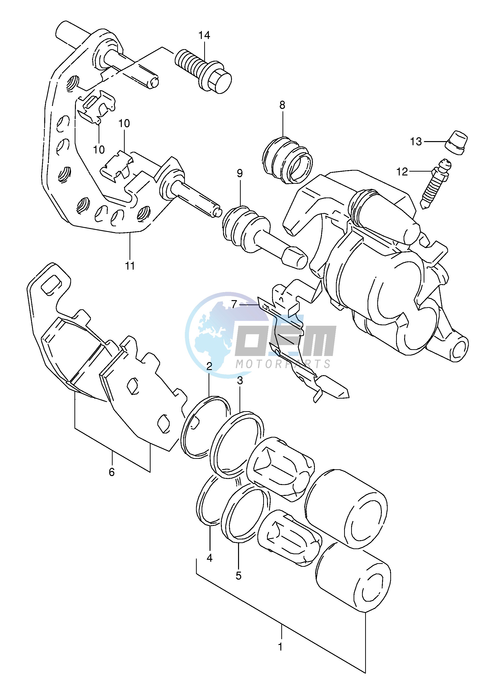 FRONT CALIPER (MODEL M N P R S)