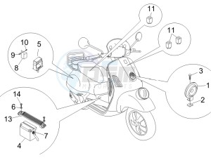 GTV 250 ie drawing Control switches - Battery - Horn