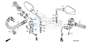 CB1000RA9 UK - (E / ABS MPH) drawing SWITCH/CABLE/MIRROR