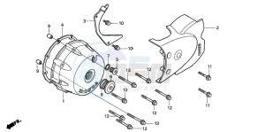 VT125C2 drawing LEFT CRANKCASE COVER