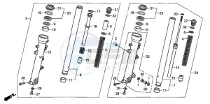 XL1000V drawing FRONT FORK (XL1000VA)