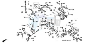 VFR800A9 UK - (E / ABS MME TWO) drawing REAR BRAKE HOSE (VFR800A)