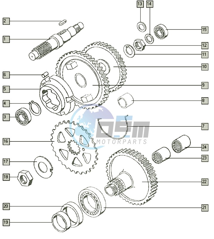 Countershaft-mainshaft