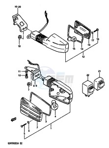 GSX550E (F-G-H) drawing TURN SIGNAL LAMP (E2,E17)