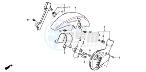 NX650 500 DOMINATOR drawing FRONT FENDER/ FRONT DISK COVER