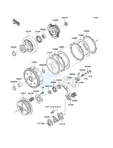 KLF250 KLF250A9F EU GB drawing Clutch