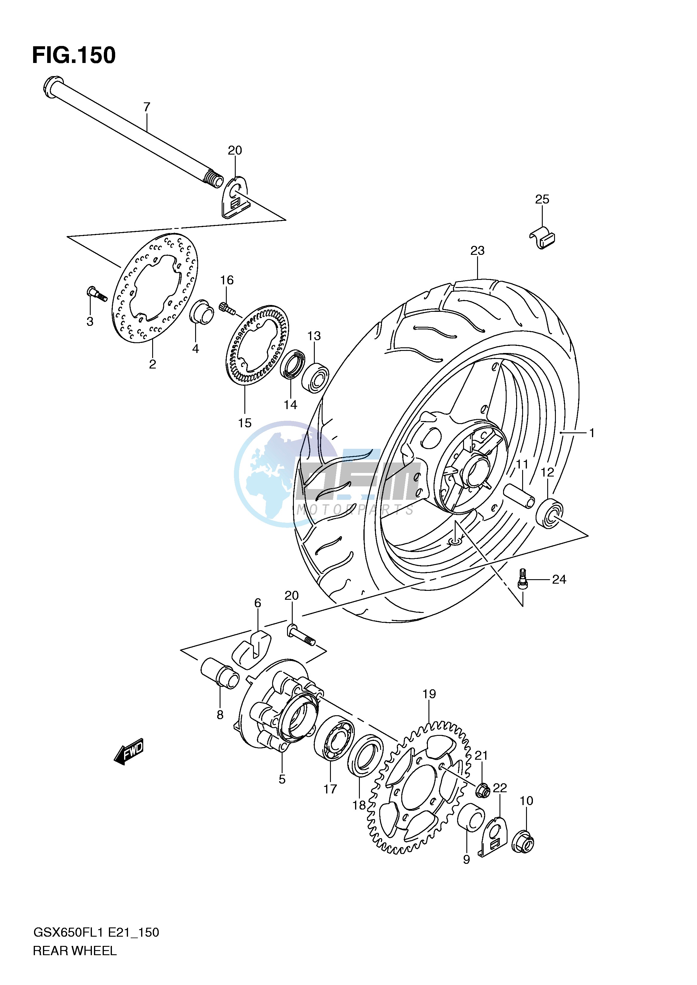 REAR WHEEL (GSX650FAL1 E21)