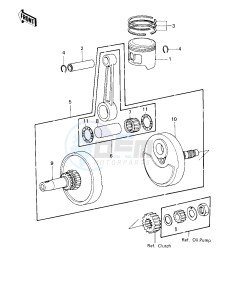 KZ 250 D [KZ250] (D1) [KZ250] drawing CRANKSHAFT_PISTON -- 80 D1- -