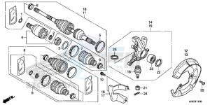 TRX500FM6H Europe Direct - (ED) drawing FRONT KNUCKLE/FRONT DRIVESHAFT