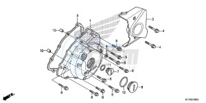 CBR125RTF CBR125RT UK - (E) drawing LEFT CRANKCASE COVER