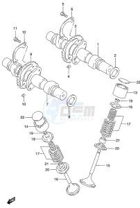 GS500 (P19) drawing CAMSHAFT-VALVE