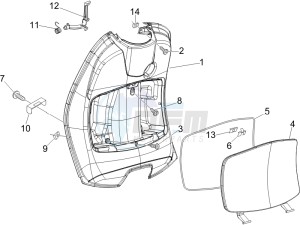 LX 50 2T 25 Kmh NL drawing Front glovebox - Knee-guard panel