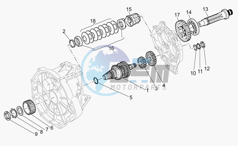 Primary gear shaft