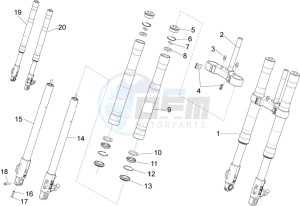 RS4 125 4T drawing Front fork Ming Xing