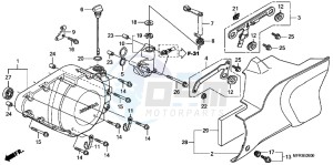 VT1300CXAB drawing LEFT CRANKCASE COVER