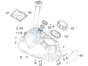 Beverly 400 ie Tourer e3 drawing Fuel Tank