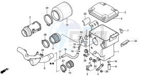 TRX350FM FOURTRAX 350 4X4 drawing AIR CLEANER