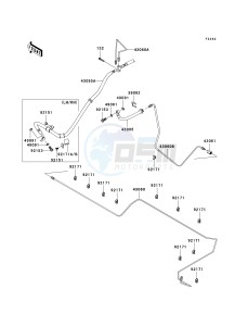 KRF 750 A [TERYX 750 4X4] (A8F) A8F drawing BRAKE PIPING