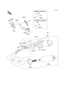 KX 250 T [KX250F] (TF) T6F drawing MUFFLER-- S- -