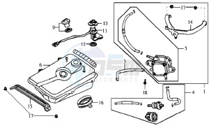 JET EURO X 50 E2 drawing FUEL TANK - FUEL CUT