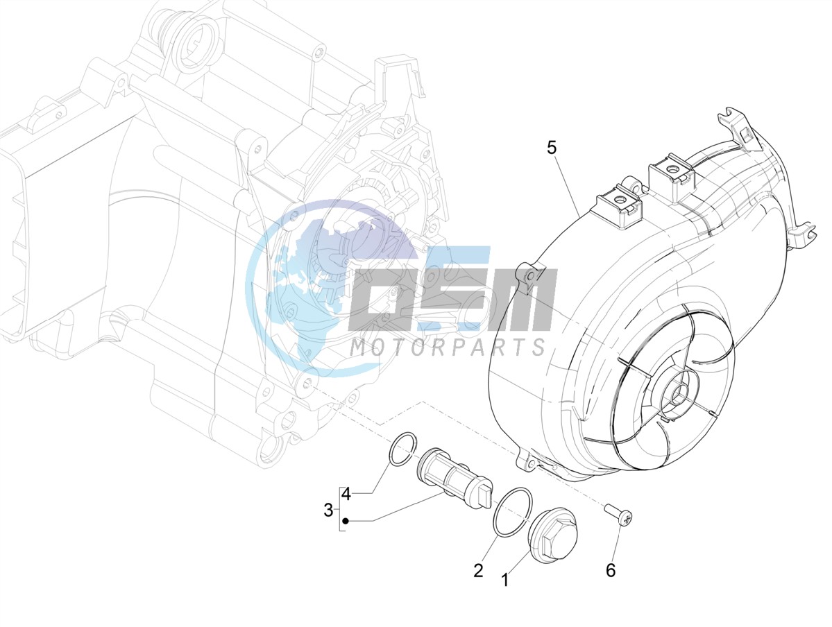 Flywheel magneto cover - Oil filter