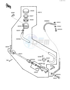 VN 1500 B [VULCAN 88 SE] (B1-B3) [VULCAN 88 SE] drawing REAR MASTER CYLINDER