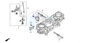 VTR1000SP RC51 drawing THROTTLE BODY(COMPONENT P ARTS)(VTR1000SP2/3/4/5/6)