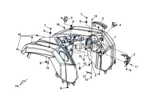 QUAD RAIDER 600 LE CHASSIS LONG drawing REAR COWLING