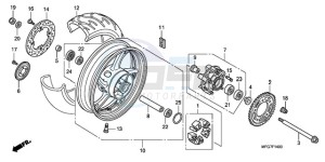 CB600FA39 Australia - (U) drawing REAR WHEEL