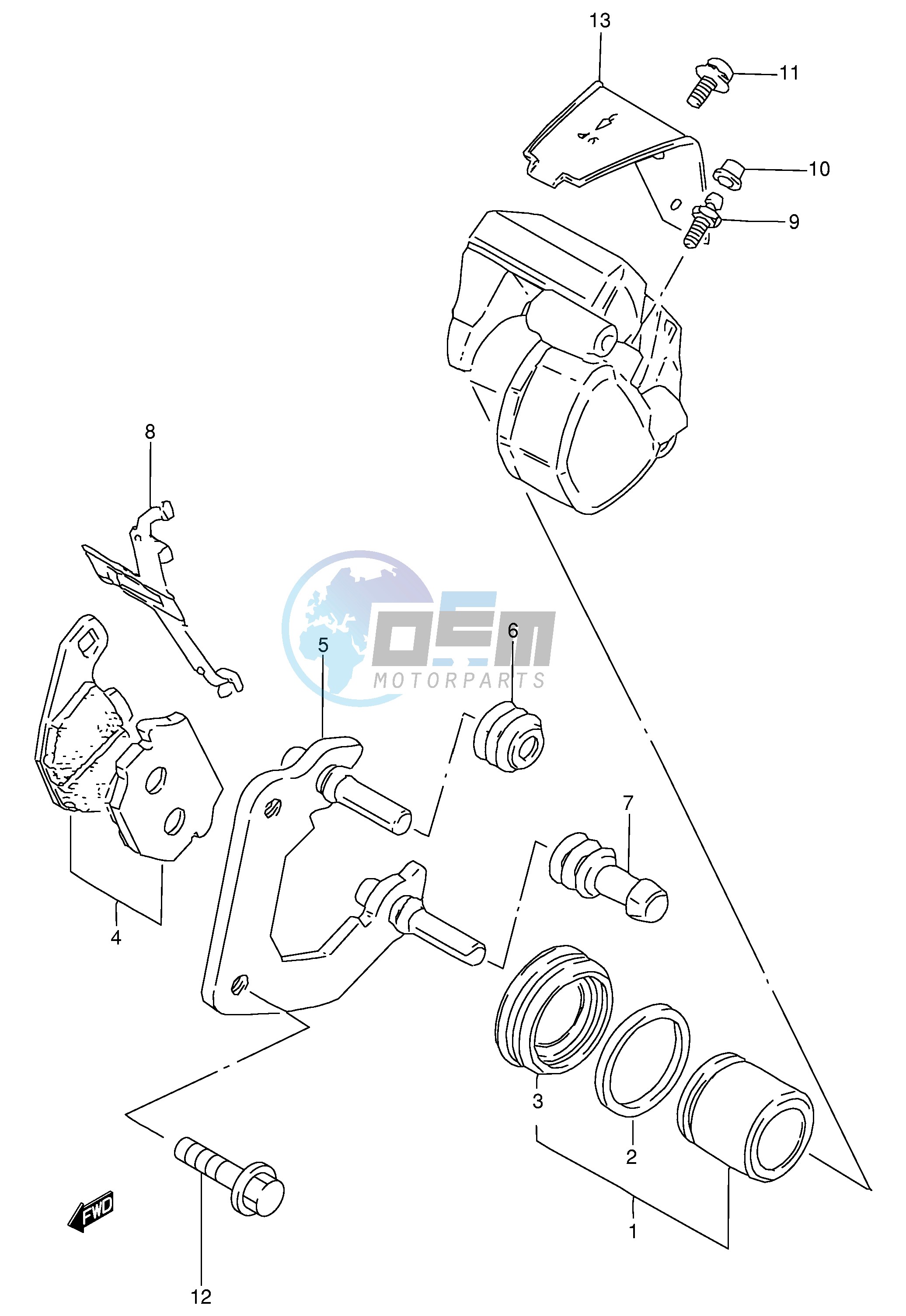 FRONT CALIPER (SEE NOTE)