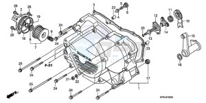 TRX500FM9 Australia - (U) drawing FRONT CRANKCASE COVER (TRX500FM)