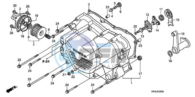 FRONT CRANKCASE COVER (TRX500FM)