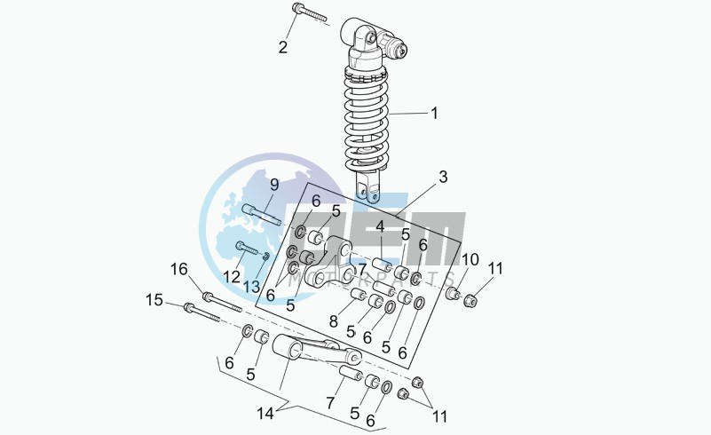 Connecting rod - rear shock abs.