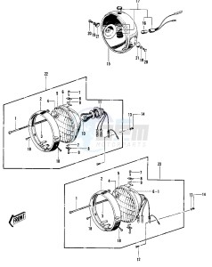 H1 C [MACH III] 500 [MACH III] drawing HEADLIGHT -- 69-72 H1_A_B_C- -