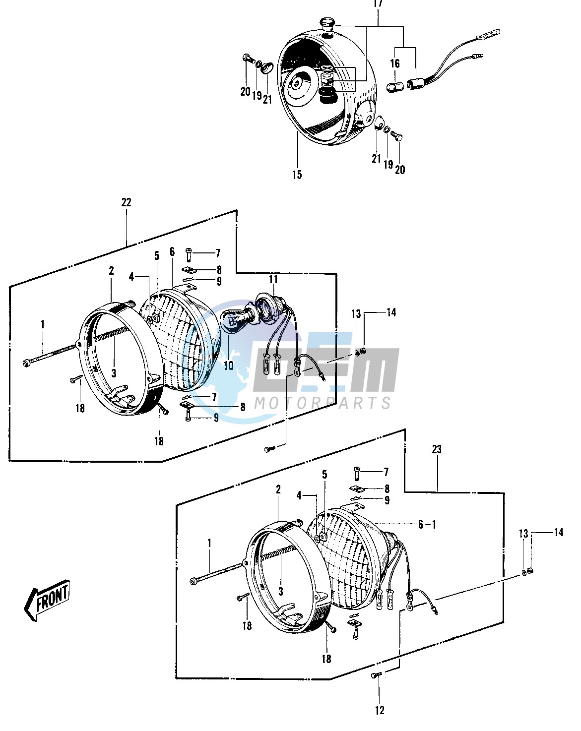 HEADLIGHT -- 69-72 H1_A_B_C- -