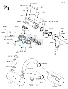 JET SKI ULTRA 310X JT1500LJF EU drawing Muffler(s)