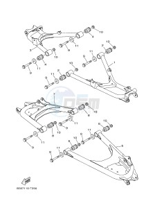 YXE700 YXE70WPAJ WOLVERINE R (B3D5) drawing REAR ARM