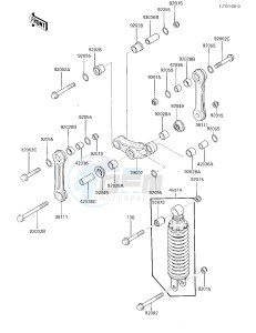 EX 250 E [NINJA 250R] (E1-E2) [NINJA 250R] drawing REAR SUSPENSION_SHOCK ABSORBER