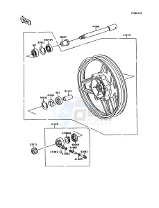 ZX 600 C [NINJA 600R] (C10) [NINJA 600R] drawing FRONT WHEEL